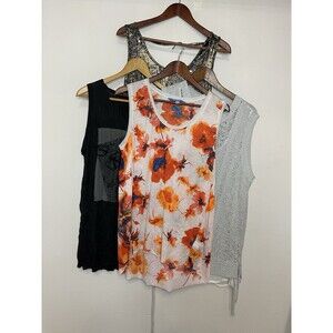 Bundle Of 4 Tank Tops Womens L /XL Simply Vera JLO Sleeveless Shirt